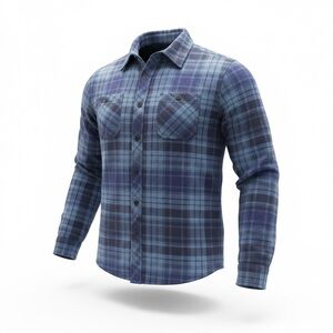 Anchorage Expedition Brand Blue Flannel Plaid Sherpa Shirt Jacket Men’s Size M